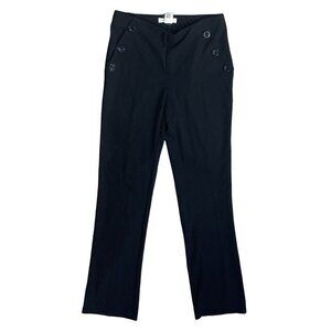 Retrology Trouser Pants Pull-On Straight Leg Stretch Black Size S Small
